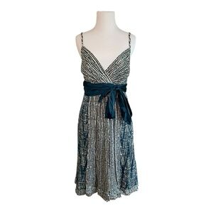 Elegant Teal and White BCBGMaxAzria Dress